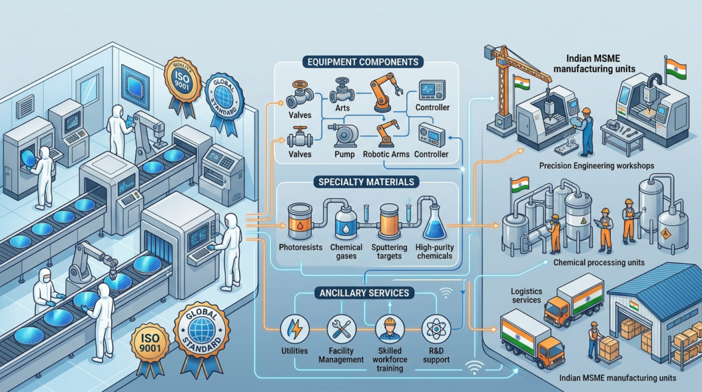 "India semiconductor manufacturing facility with MSME supply chain opportunities - ISM 2.0 analysis"